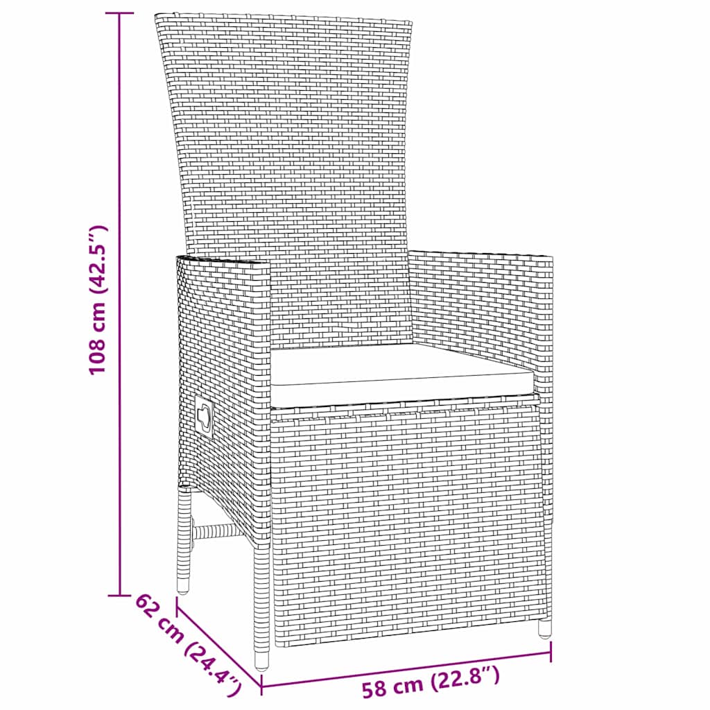 Garten Essgruppe mit Kissen 7 pcs Beige Poly-Rattan