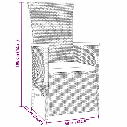 Garten Essgruppe mit Kissen 9 pcs Beige Poly-Rattan