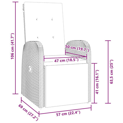 Garten Essgruppe mit Kissen 7 pcs Grau Poly-Rattan