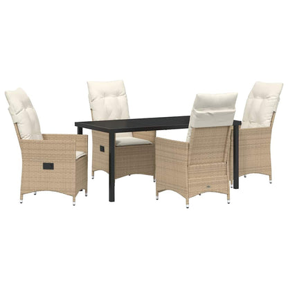 Garten Essgruppe mit Kissen 5 pcs Beige Poly-Rattan