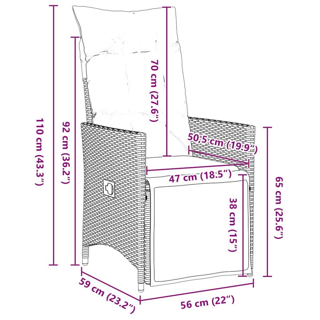 Garten Essgruppe mit Kissen 5 pcs Schwarz Poly-Rattan