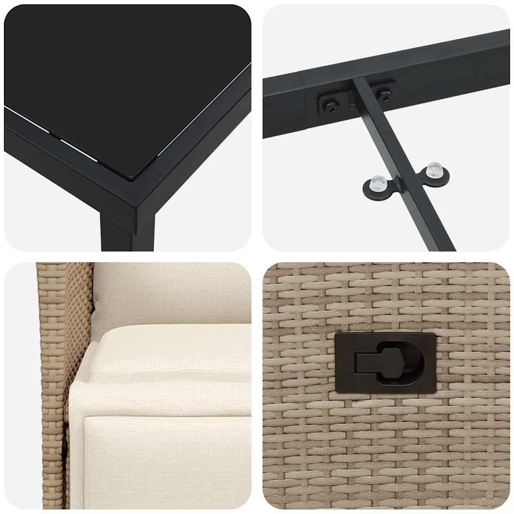 Garten Essgruppe mit Kissen 5 pcs Beige Poly-Rattan
