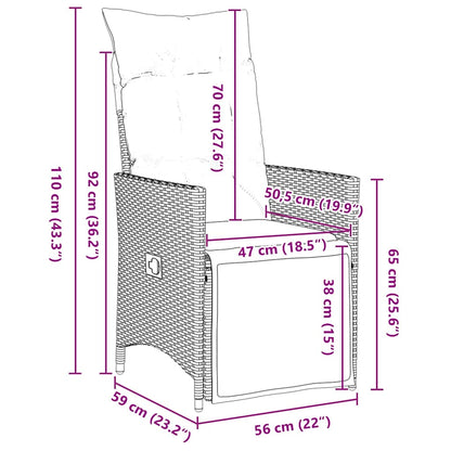 Garten Essgruppe mit Kissen 5 pcs Beige Poly-Rattan
