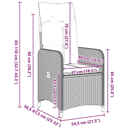 Garten Essgruppe mit Kissen 7 pcs Braun Poly-Rattan