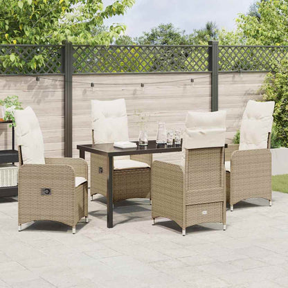 Garten Essgruppe mit Kissen 5 pcs Beige Poly-Rattan