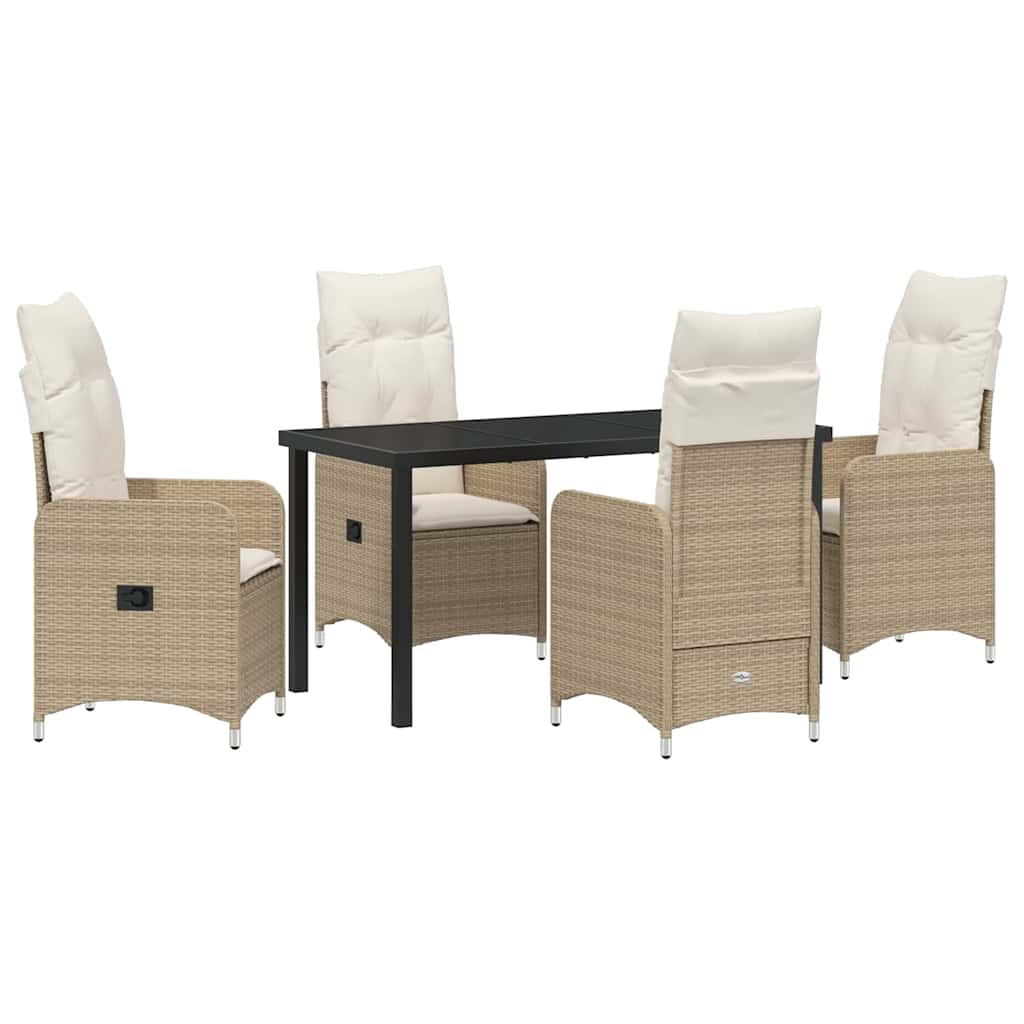 Garten Essgruppe mit Kissen 5 pcs Beige Poly-Rattan