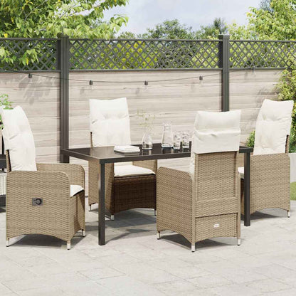 Garten Essgruppe mit Kissen 5 pcs Beige Poly-Rattan