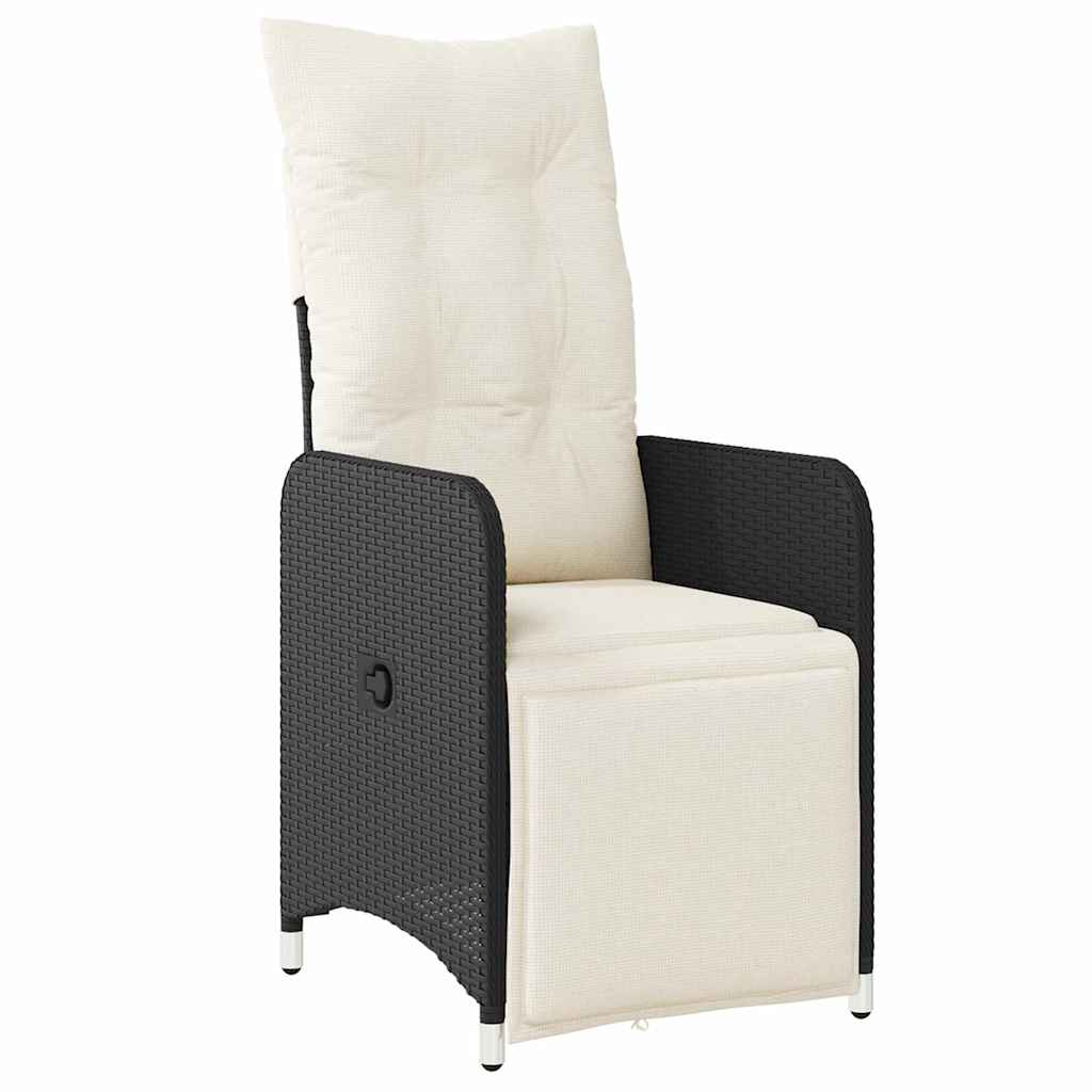 Garten Essgruppe mit Kissen 5 pcs Schwarz Poly-Rattan