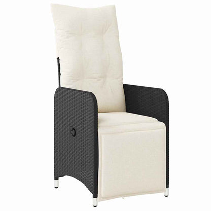 Garten Essgruppe mit Kissen 5 pcs Schwarz Poly-Rattan