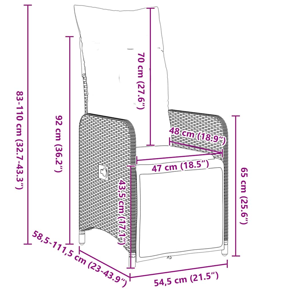Garten Essgruppe mit Kissen 5 pcs Beige Poly-Rattan