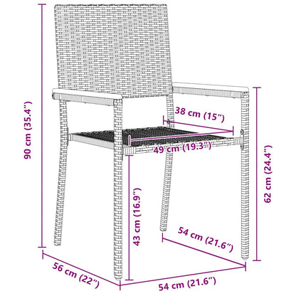 Garten Essgruppe mit Kissen 7 pcs Grau Poly-Rattan