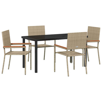 Garten Essgruppe mit Kissen 5 pcs Beige Poly-Rattan