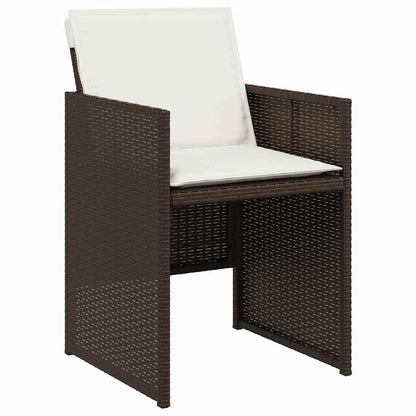 Garten Essgruppe mit Kissen 5 pcs Braun Poly-Rattan