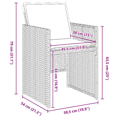 Garten Essgruppe mit Kissen 5 pcs Braun Poly-Rattan