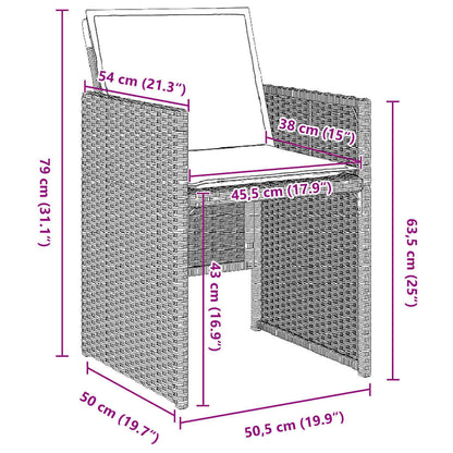 Garten Essgruppe mit Kissen 5 pcs Hellgrau Poly-Rattan