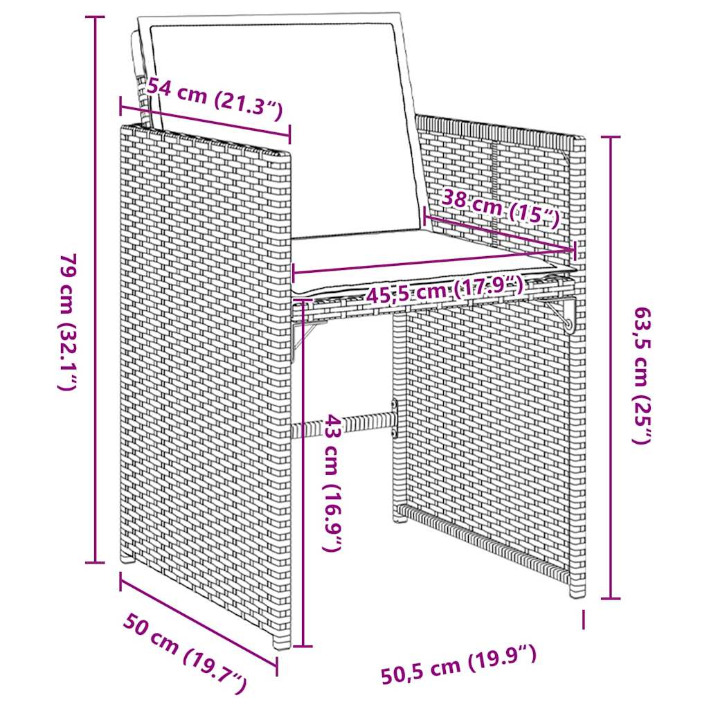 Garten Essgruppe mit Kissen 5 pcs Hellgrau Poly-Rattan