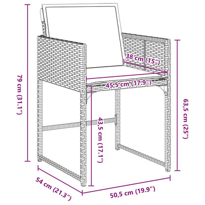 Garten Essgruppe mit Kissen 5 pcs Grau Poly-Rattan