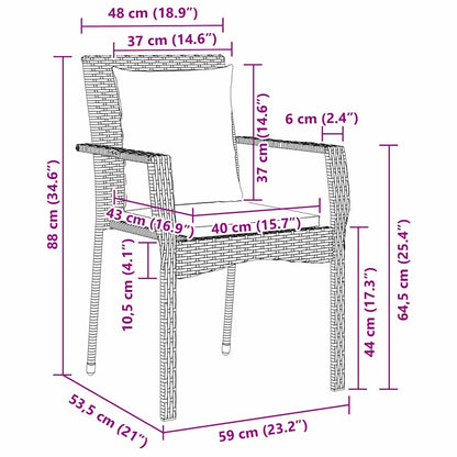 Garten Essgruppe mit Kissen 5 pcs Schwarz Poly-Rattan