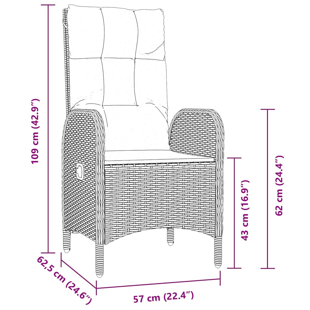 Garten Essgruppe mit Kissen 5 pcs Schwarz Poly-Rattan