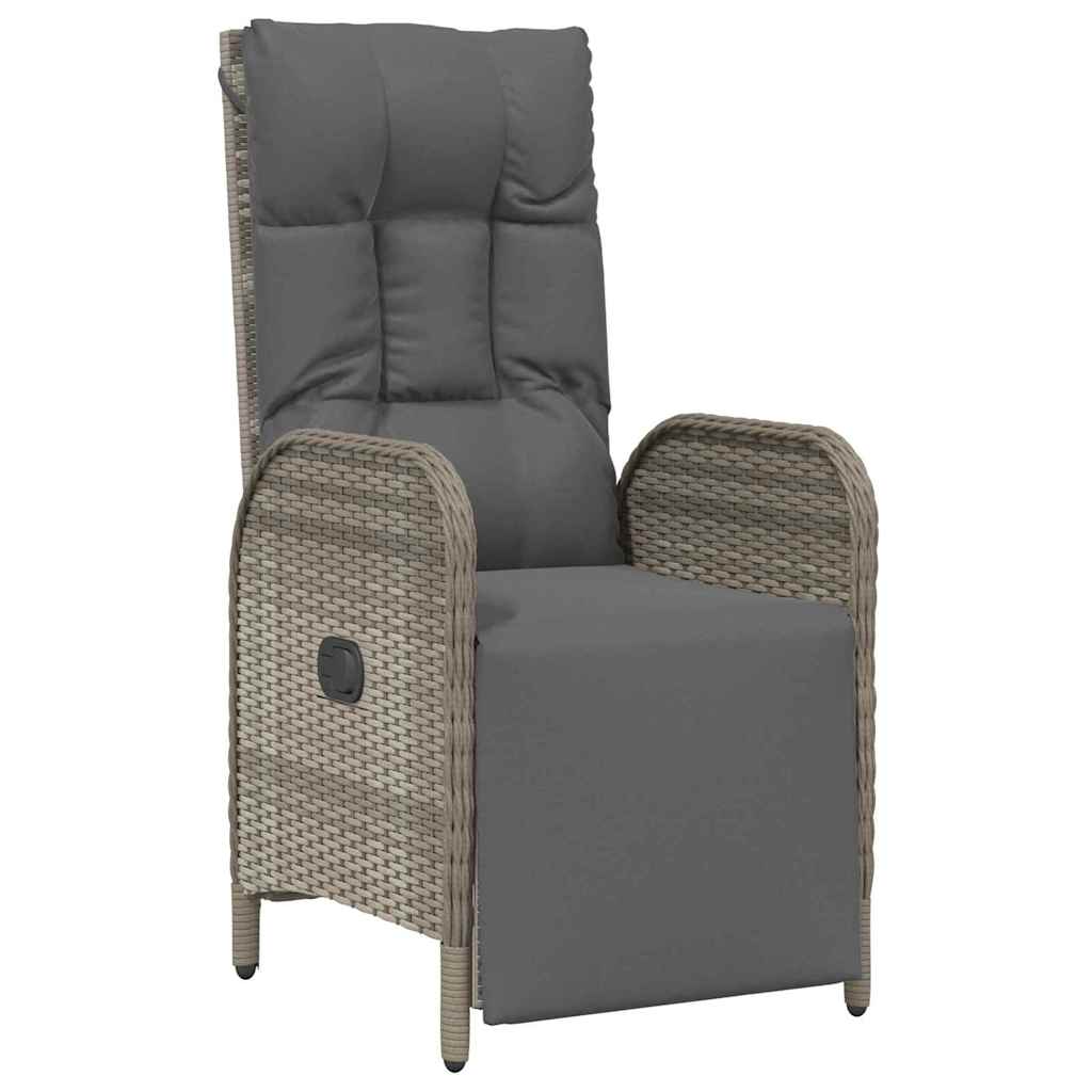 Garten Essgruppe mit Kissen 7 pcs Grau Poly-Rattan