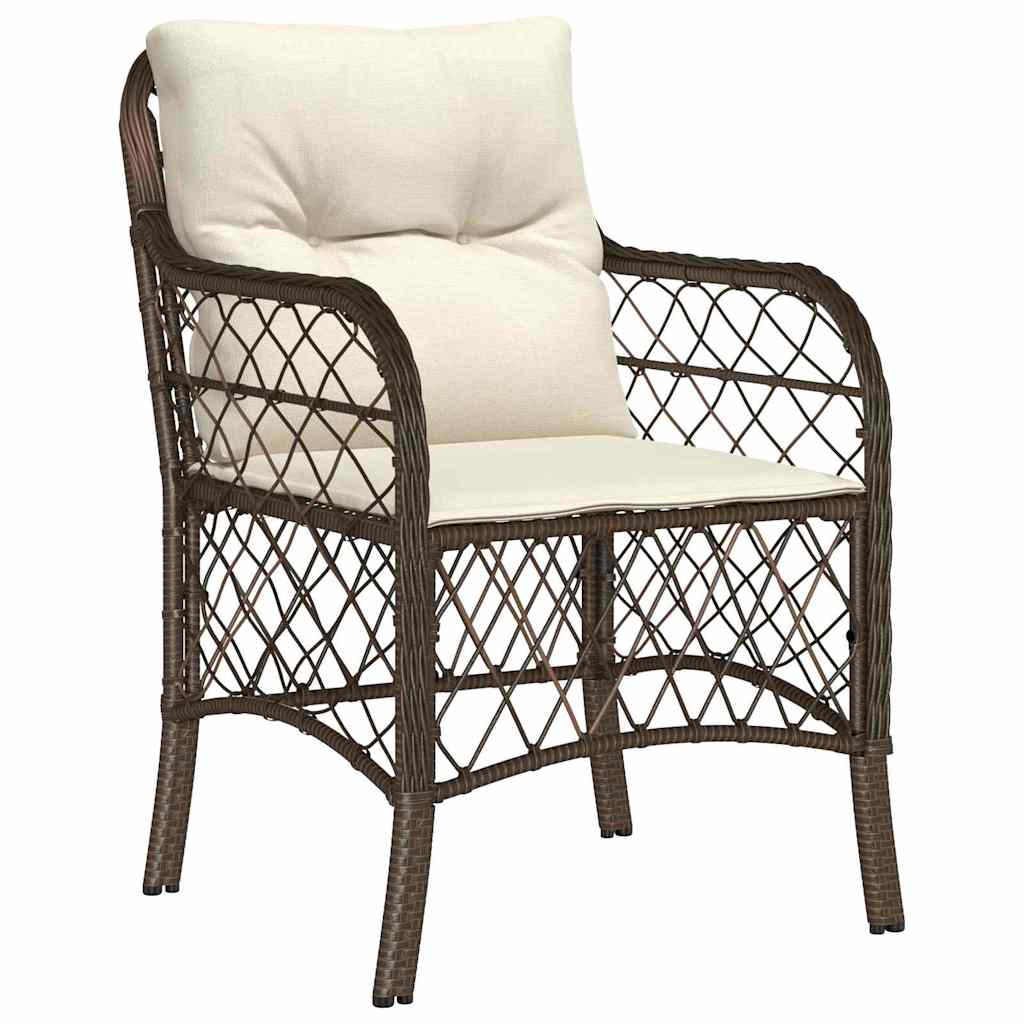 Garten Essgruppe mit Kissen 5 pcs Braun Poly-Rattan