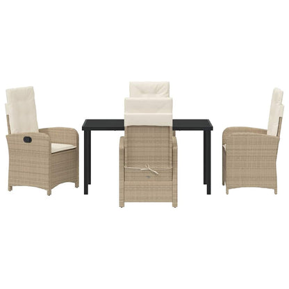 Garten Essgruppe mit Kissen 5 pcs Beige Poly-Rattan