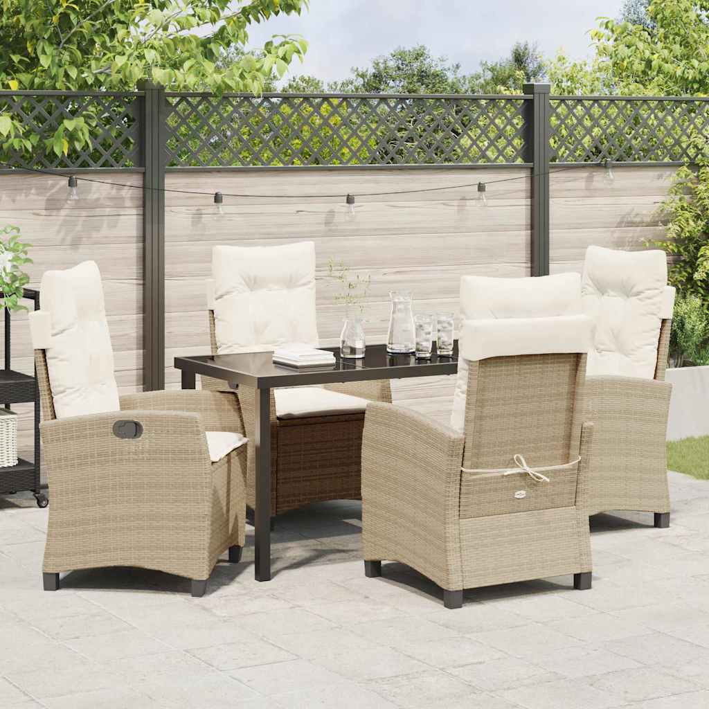 Garten Essgruppe mit Kissen 5 pcs Beige Poly-Rattan