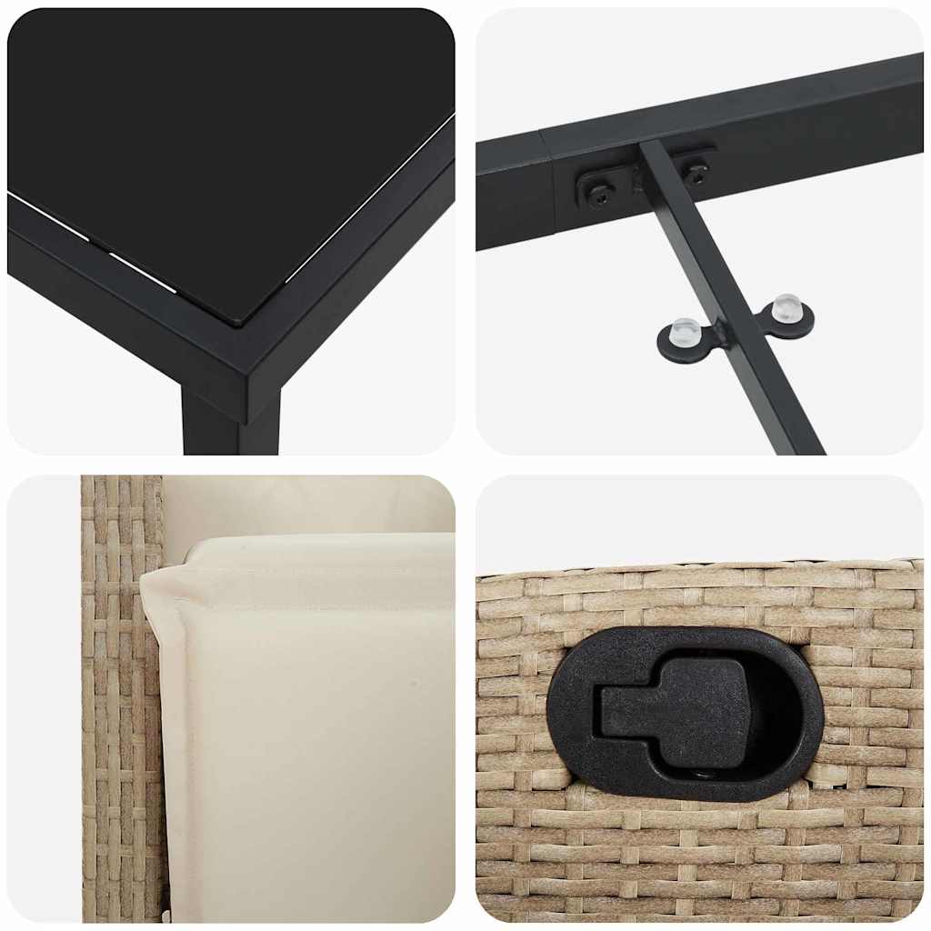 Garten Essgruppe mit Kissen 5 pcs Beige Poly-Rattan