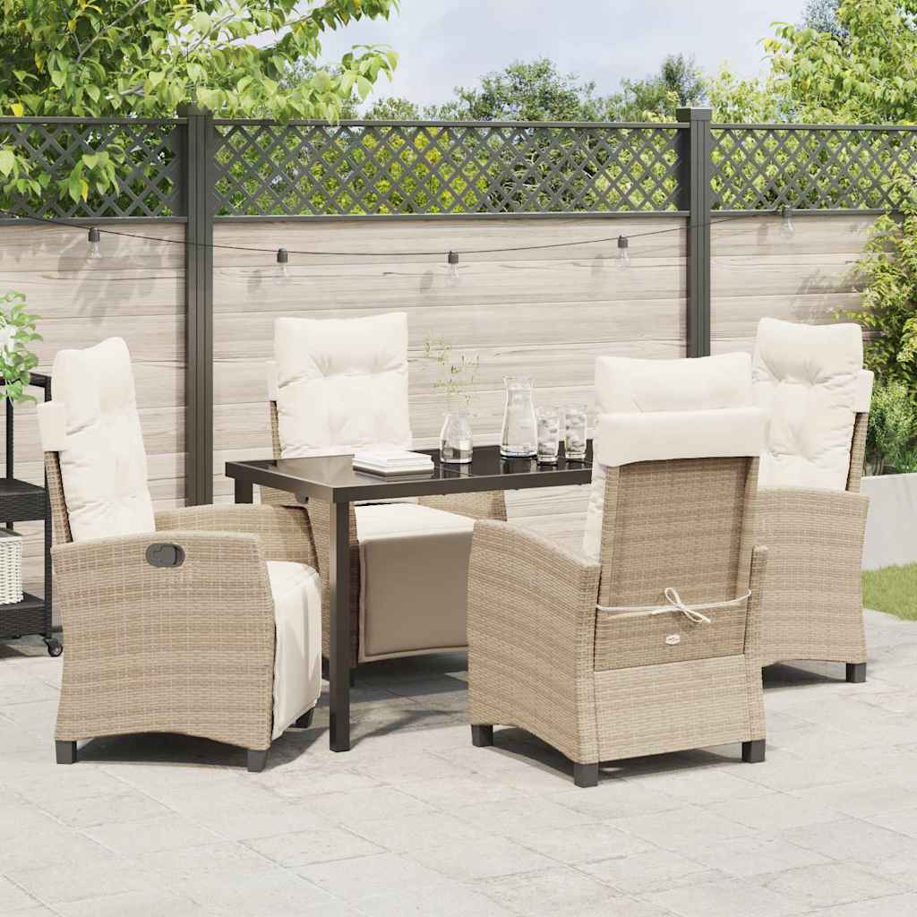 Garten Essgruppe mit Kissen 5 pcs Beige Poly-Rattan