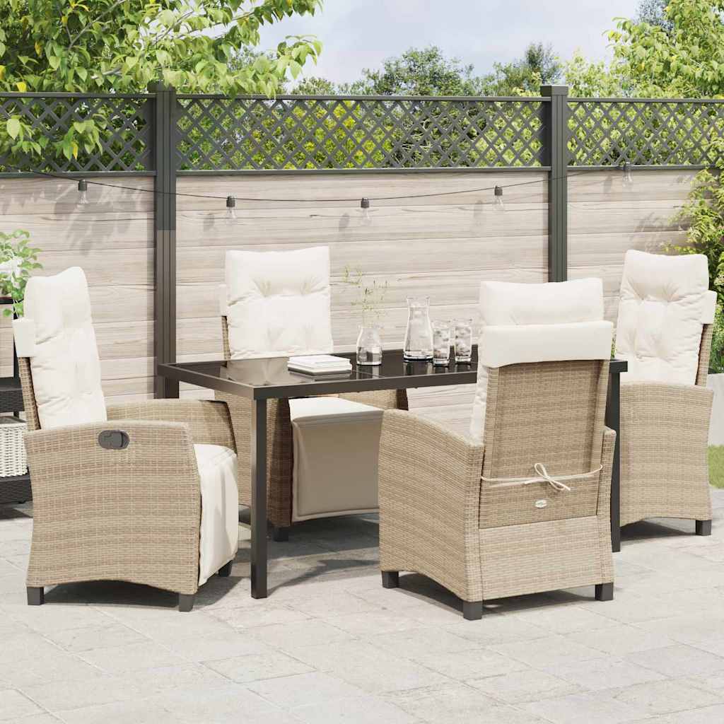 Garten Essgruppe mit Kissen 5 pcs Beige Poly-Rattan