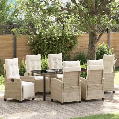 Garten Essgruppe mit Kissen 7 pcs Beige Poly-Rattan