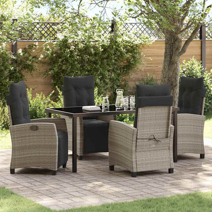 Garten Essgruppe mit Kissen 5 pcs Hellgrau Poly-Rattan