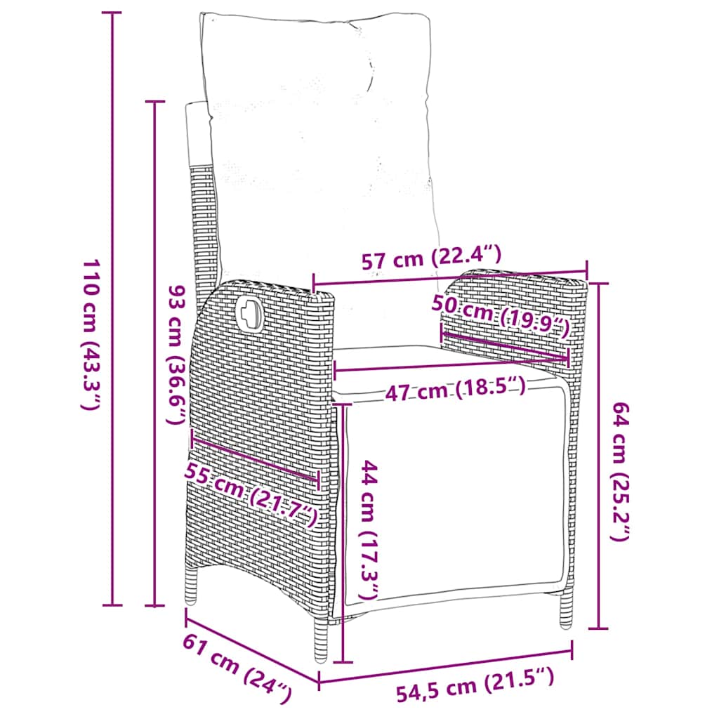 Garten Essgruppe mit Kissen 5 pcs Schwarz Poly-Rattan