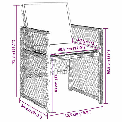 Garten Essgruppe 5 pcs Braun Poly-Rattan