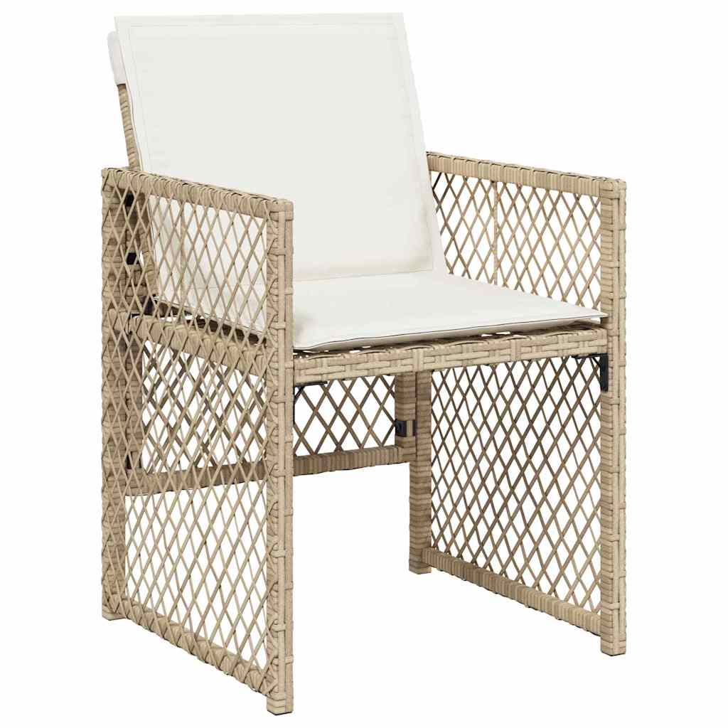 Garten Essgruppe 5 pcs Beige Poly-Rattan