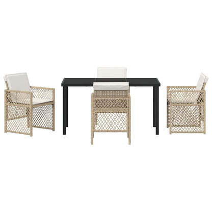 Garten Essgruppe 5 pcs Beige Poly-Rattan
