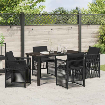 Garten Essgruppe 5 pcs Schwarz Pulverbeschichteter Stahl