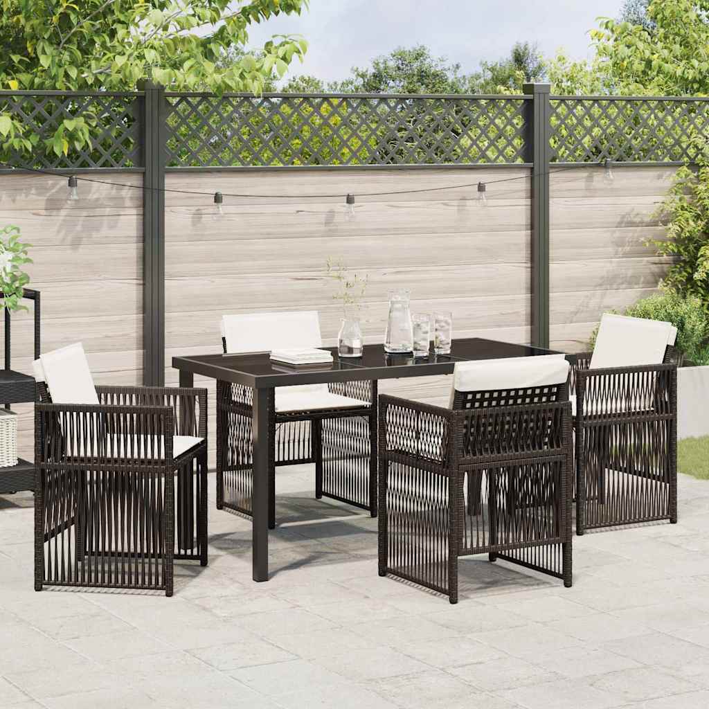 Garten Essgruppe 5 pcs Braun Pulverbeschichteter Stahl