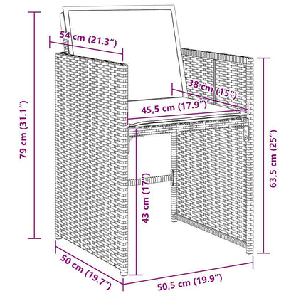 Garten Essgruppe 5 pcs Braun Poly-Rattan
