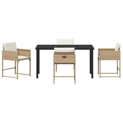 Garten Essgruppe 5 pcs Beige Poly-Rattan