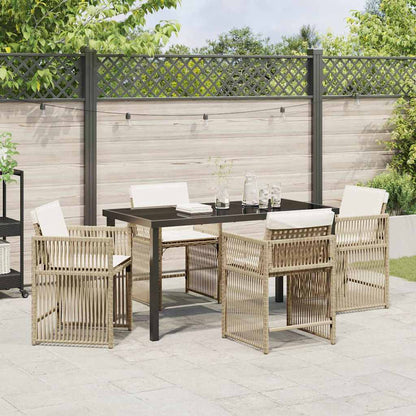 Garten Essgruppe 5 pcs Beige Poly-Rattan