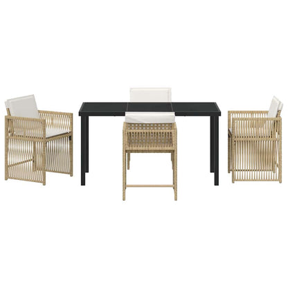 Garten Essgruppe 5 pcs Beige Poly-Rattan