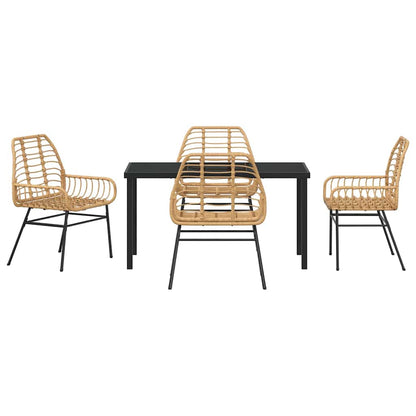 Garten Essgruppe 5 pcs Braun Poly-Rattan