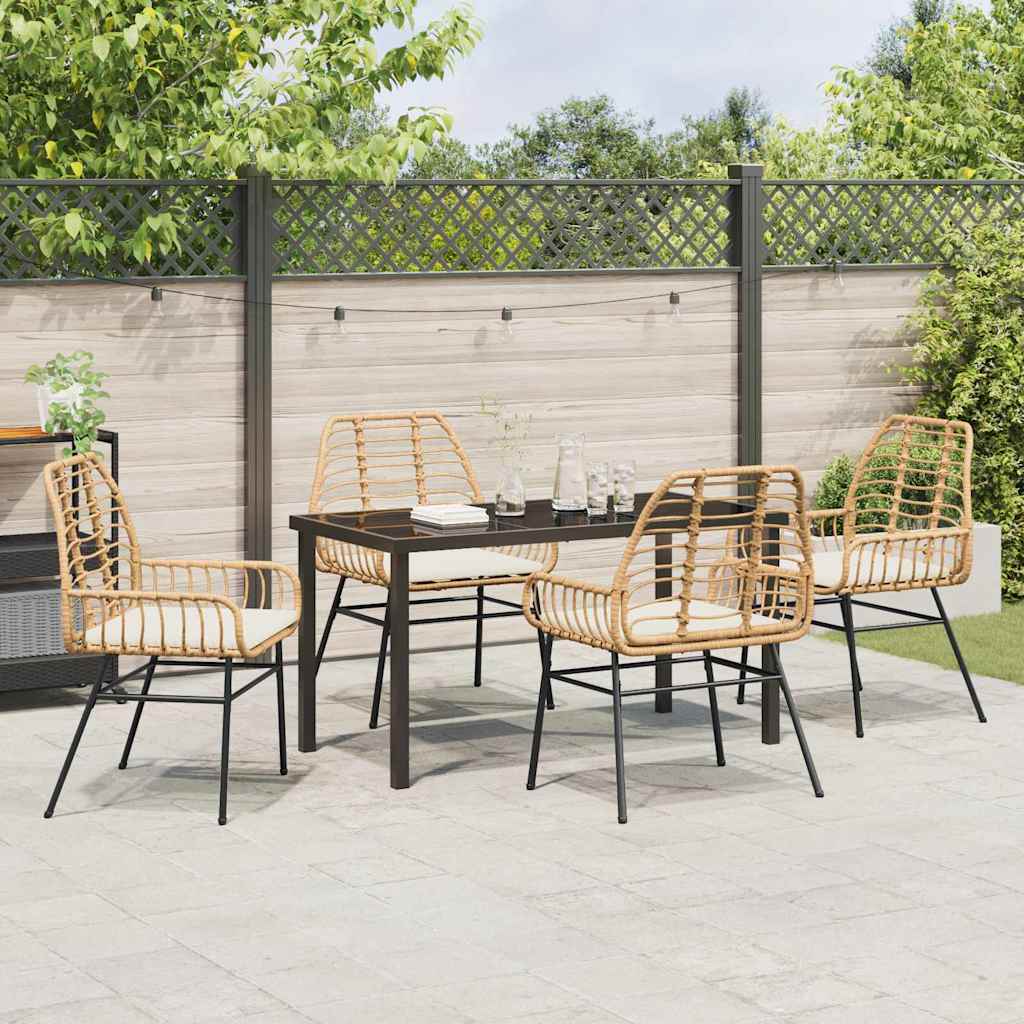 Garten Essgruppe 5 pcs Braun Poly-Rattan
