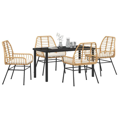 Garten Essgruppe 5 pcs Braun Poly-Rattan