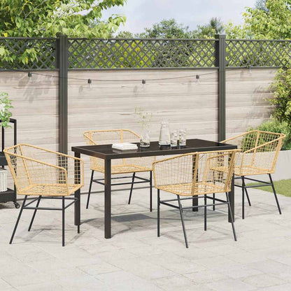 Garten Essgruppe 5 pcs Braun Poly-Rattan