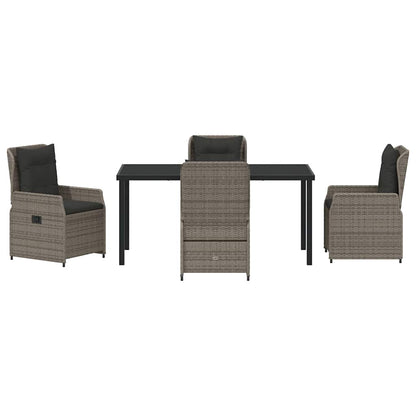 Garten Essgruppe 5 pcs Grau Poly-Rattan
