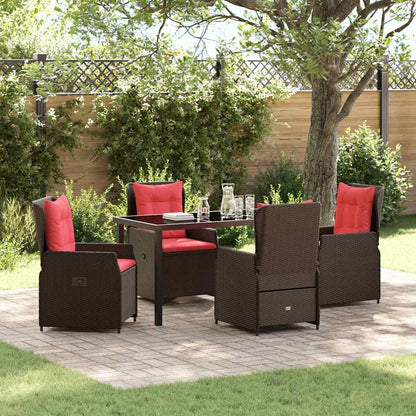Garten Essgruppe 5 pcs Braun Poly Rattan