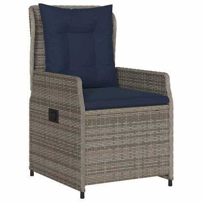 Garten Essgruppe 9 pcs Grau Poly Rattan