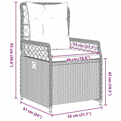 Garten Essgruppe 5 pcs Grau Poly-Rattan
